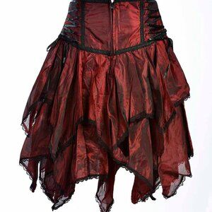 Jordash Dark Star Skirt Red Goth Poly Silk One Size